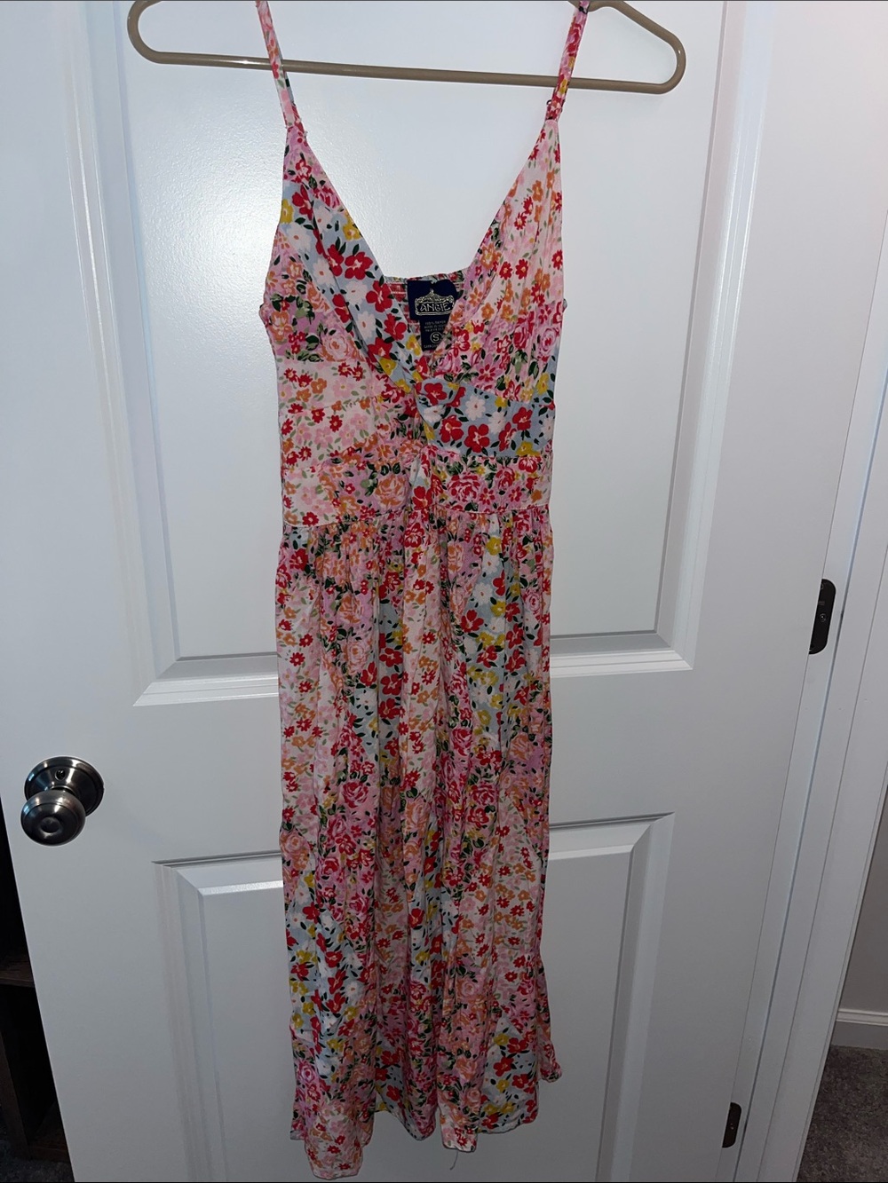Floral Pink Sundress with Spaghetti Straps